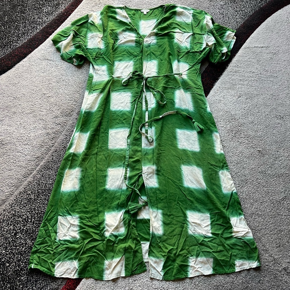 Monsoon Green Tie Front Resortwear Kaftan